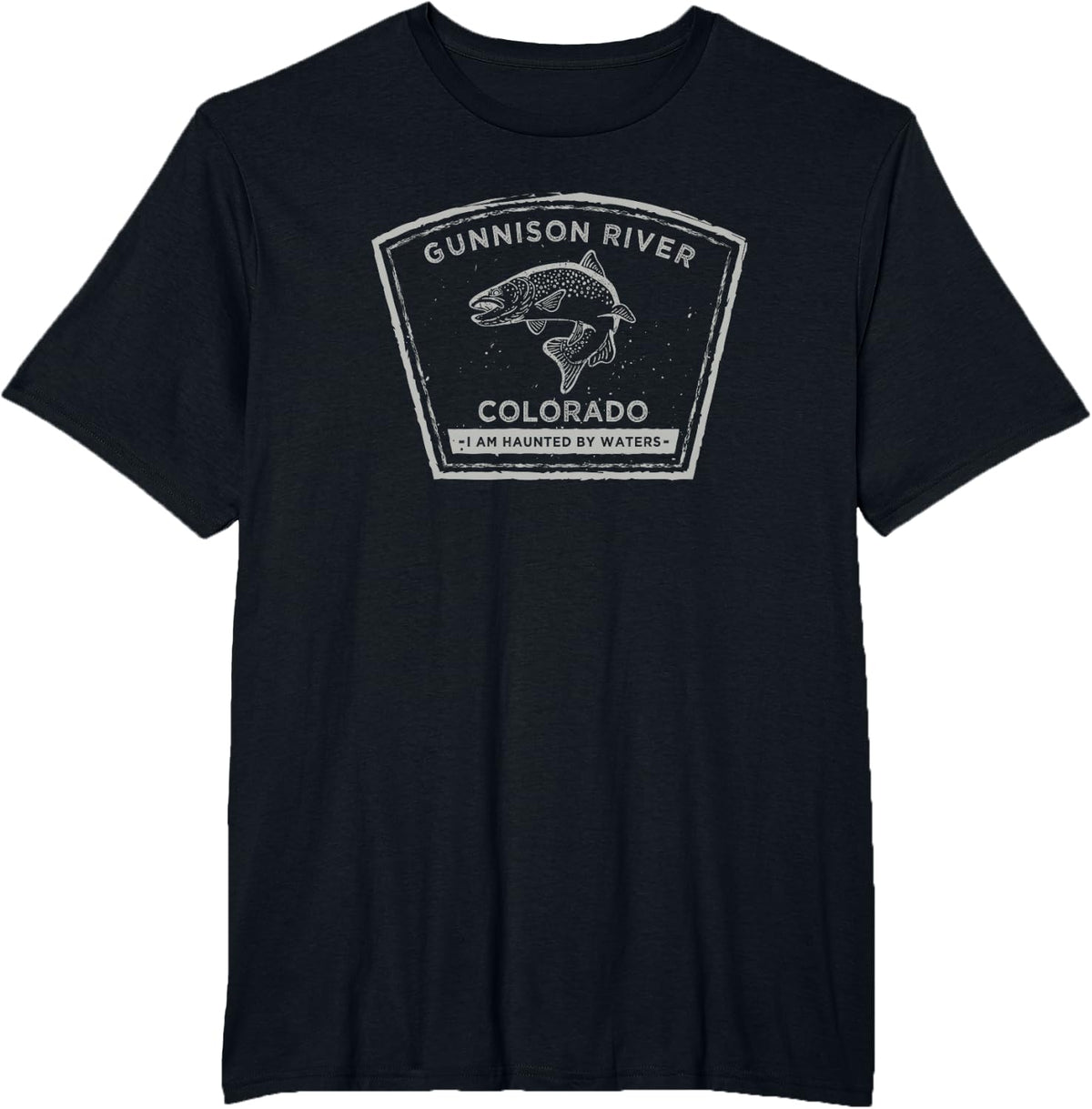 Gunnison River Colorado Fly Fishing Shirt T-Shirt - Black