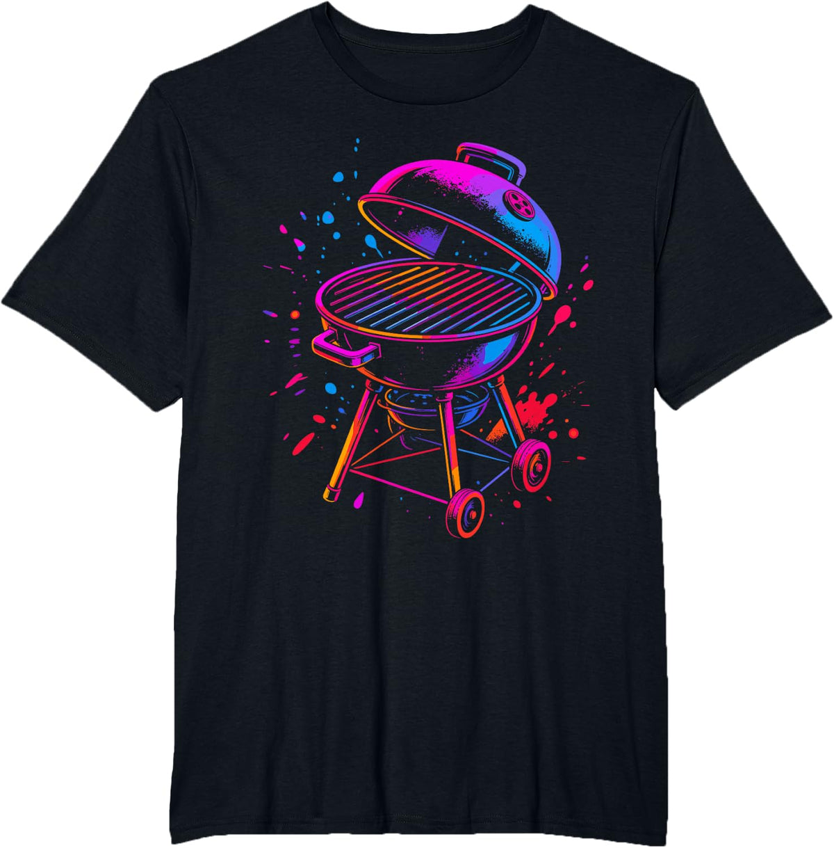 Retro BBQ Charcoal Grill Barbecue Graphic T-Shirt - Black