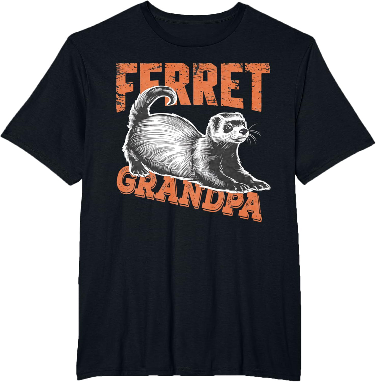 Ferret Grandpa Fathers Day For Grandpa T-Shirt - Black
