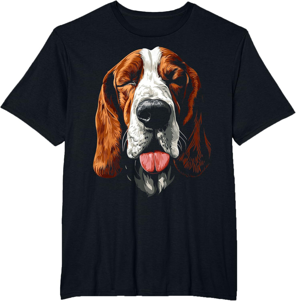 Basset Hound Dog Face T-Shirt - Black