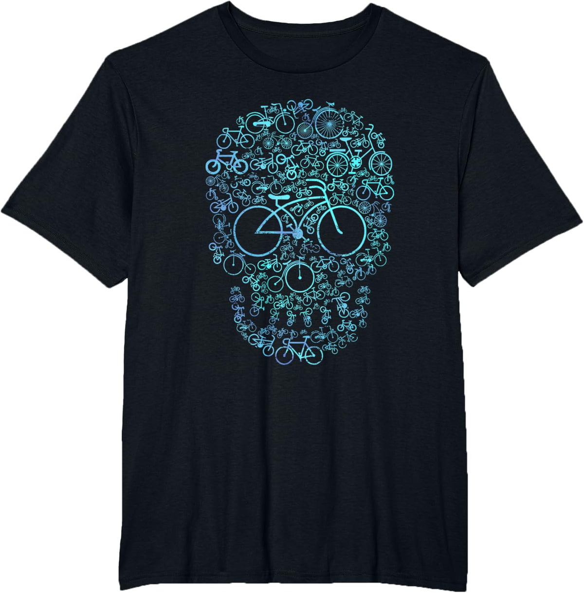 Bike Cycling Athlete Skull Gift Bicycle T-Shirt - Black