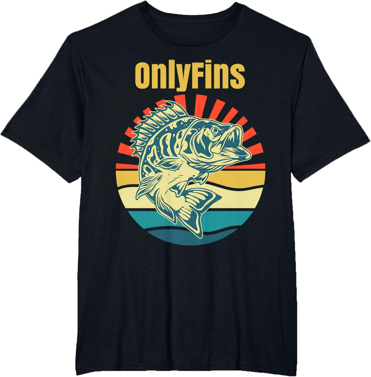 OnlyFins Funny Bass T-Shirt - Black