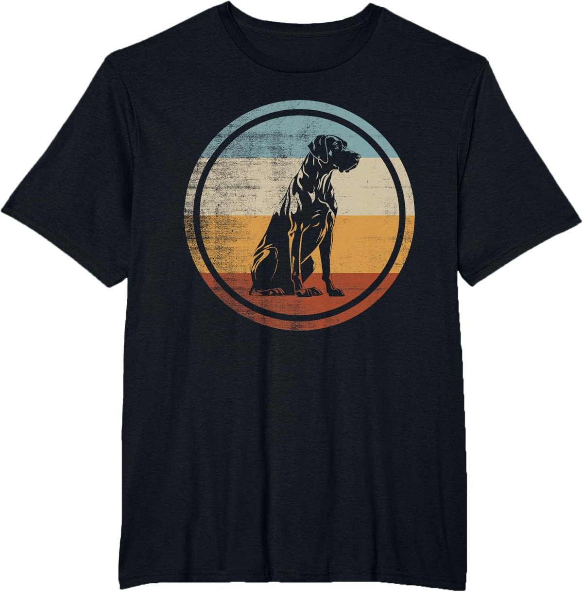 Retro Design Great Dane Dog T-Shirt - Black