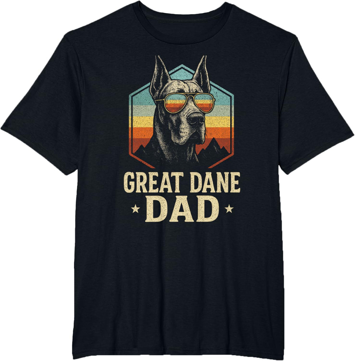 Great Dane Dad - Vintage T-Shirt - Black