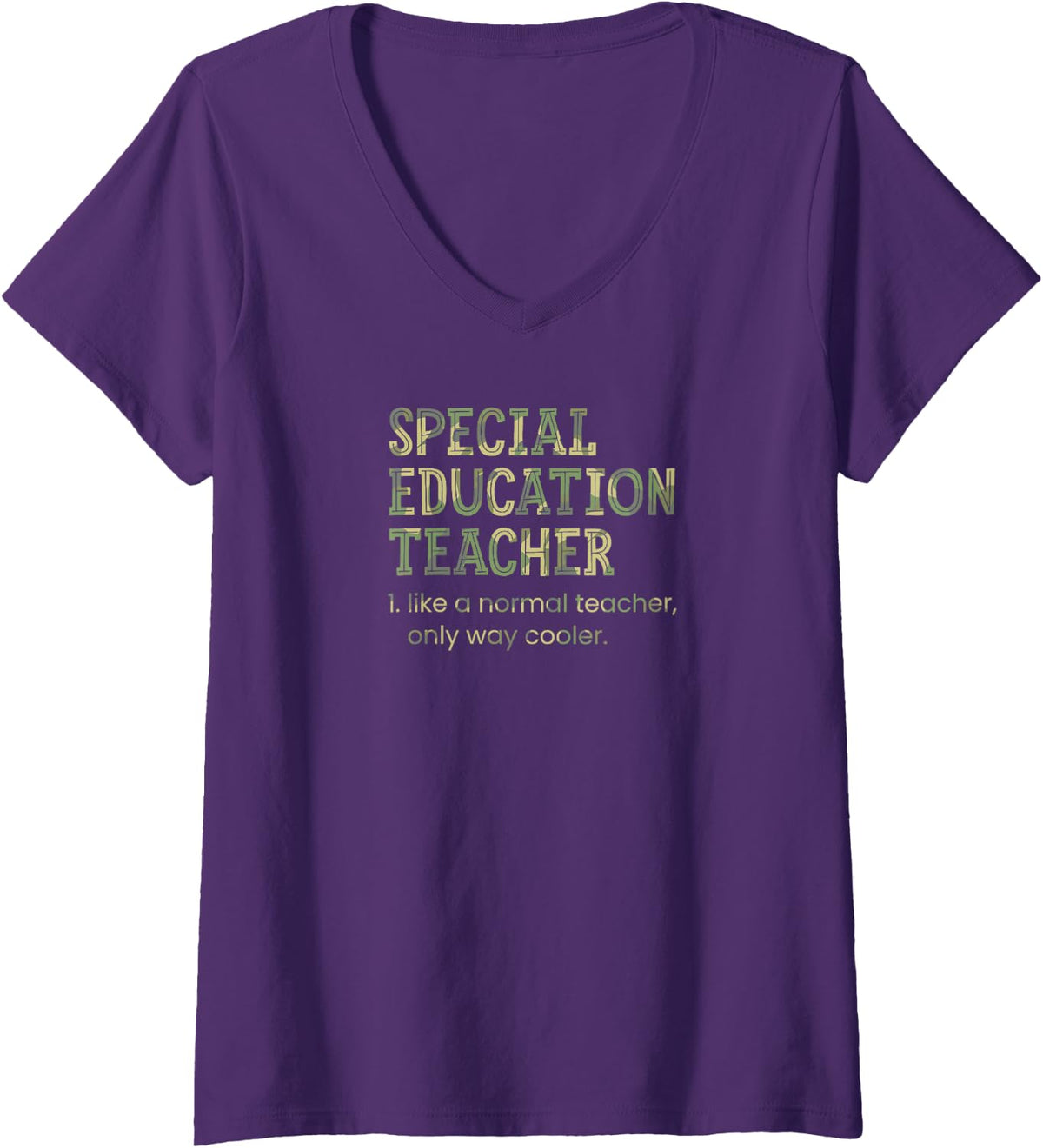 Women's Special Education Teacher Like A Normal Teacher V-Neck T-Shirt - Purple