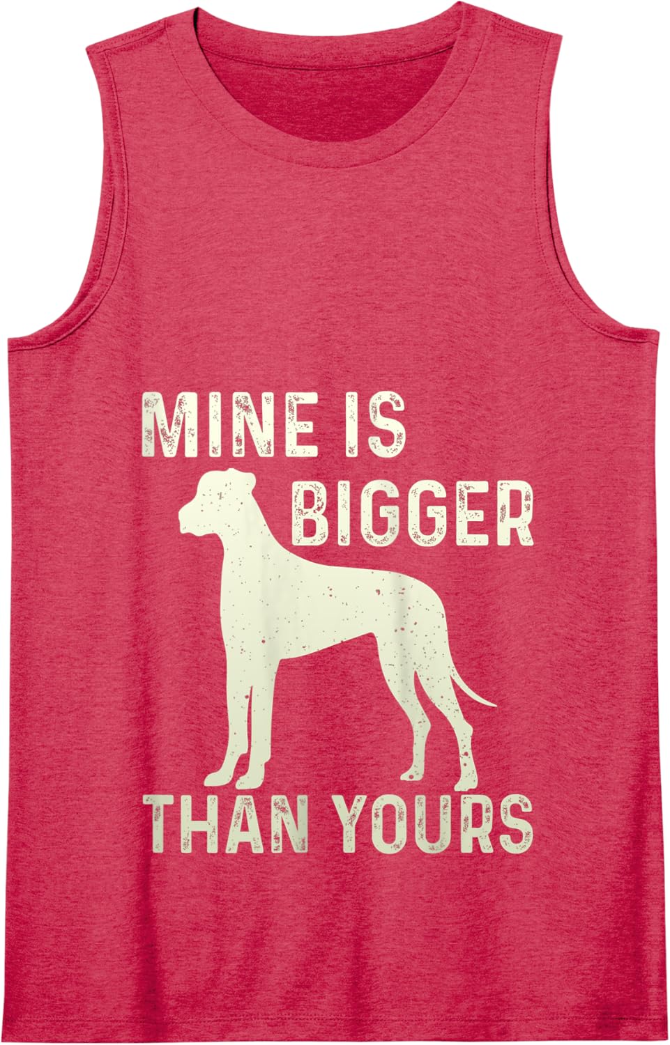 Mine Is Bigger Than Yours Fun Great Dane Dog Deutsche Dogge Tank Top - Red