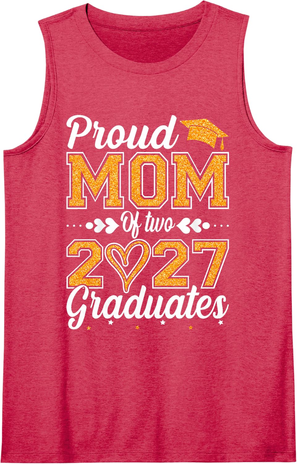 Proud Mom of Two 2027 Graduates Graduation Tank Top - Red