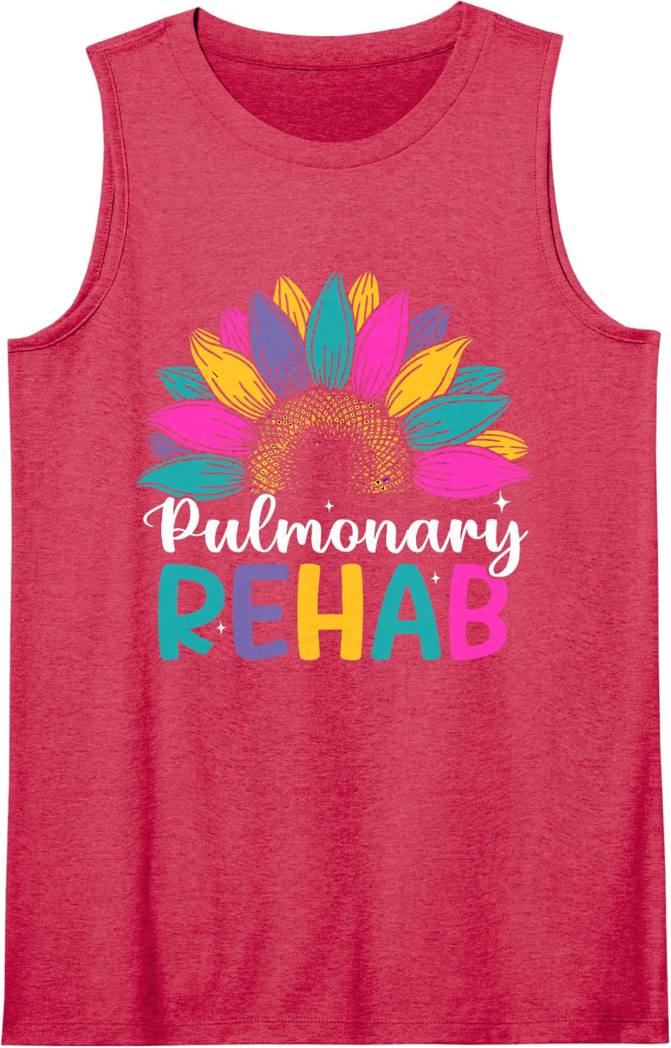 Respiratory Therapist Pulmonary Rehab Rehabilitation Flower Sleeveless Tank Top - Red