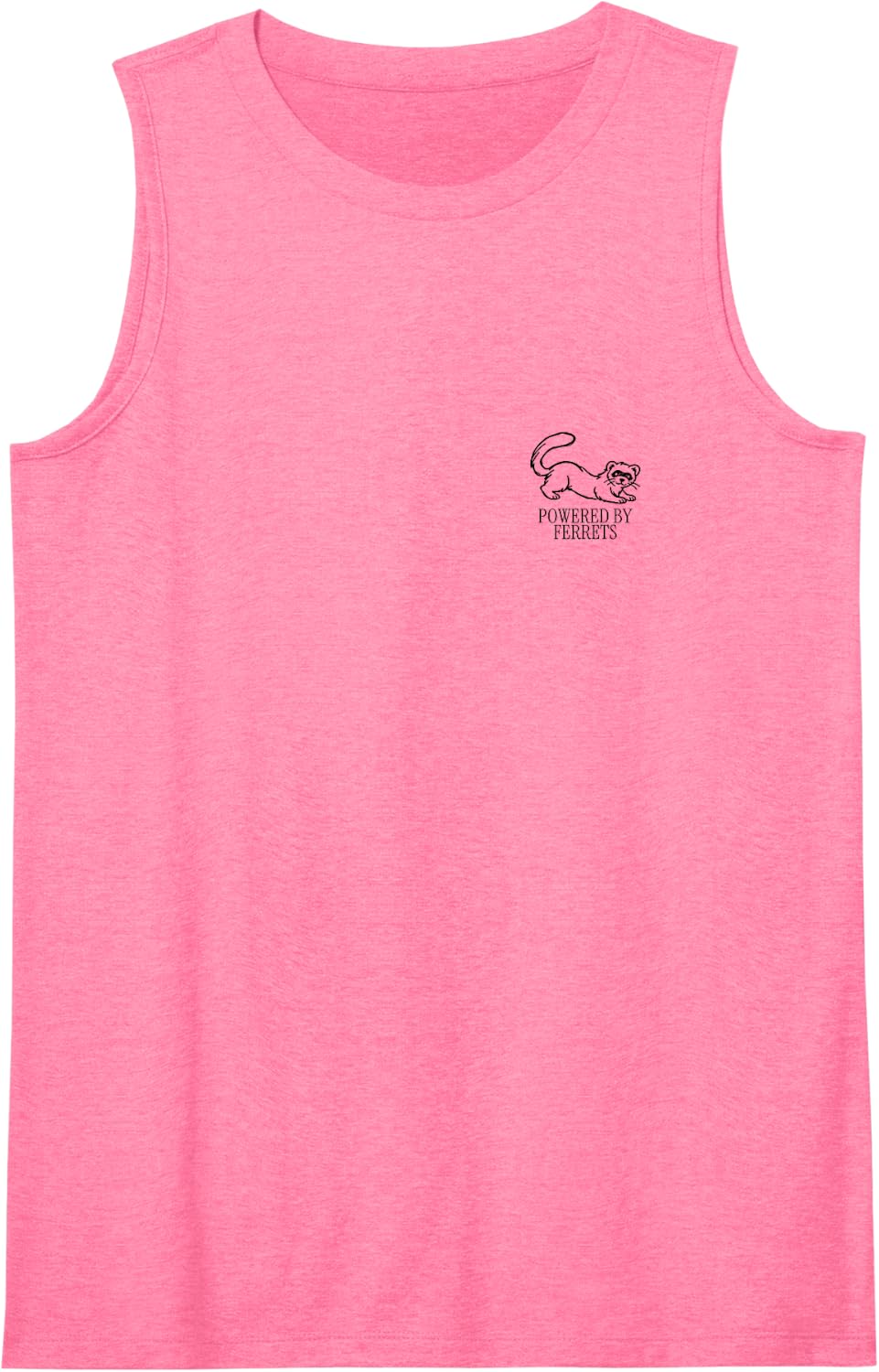Powered By Ferrets Minimalist Ferret Owner Pet Lover Humor Sleeveless Tank Top - Pink
