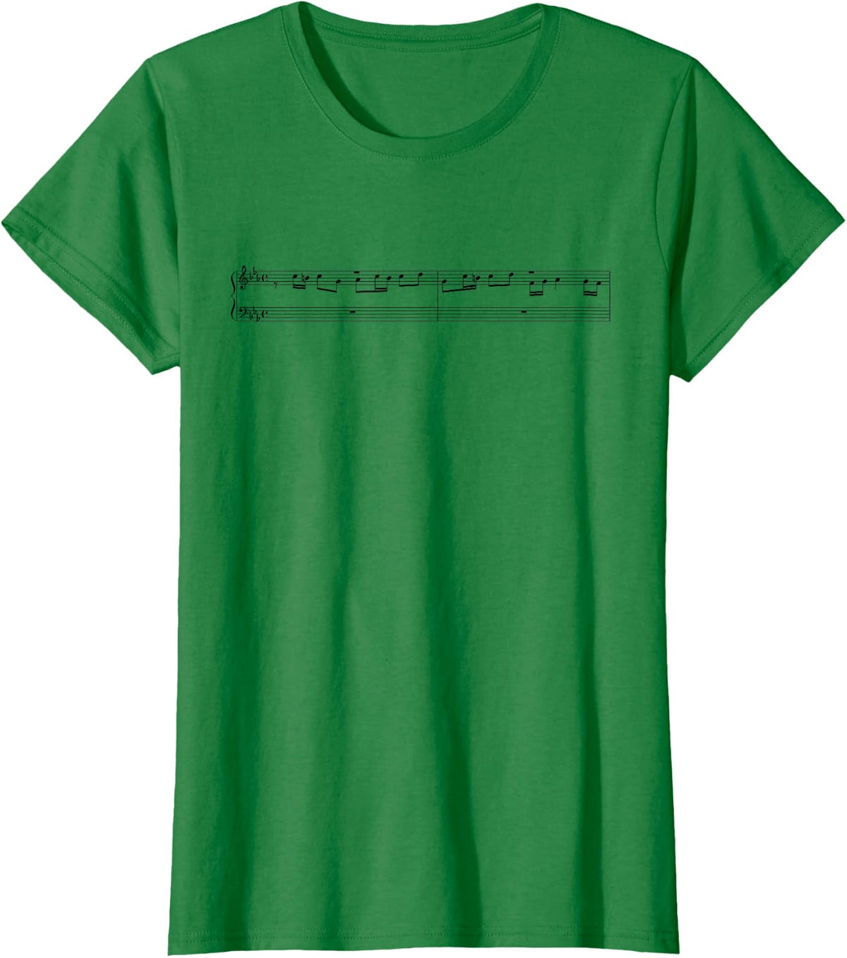 Bach piano sheet music Fugues C-minor BWV 847 T-Shirt - Kelly Green