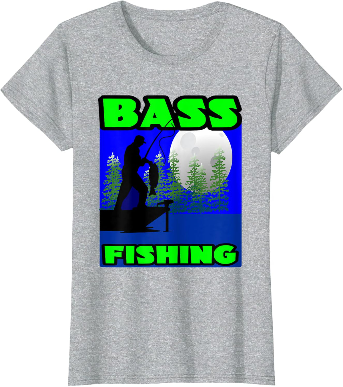 Bass Fishing Angler Fishing T-Shirt - Heather Grey