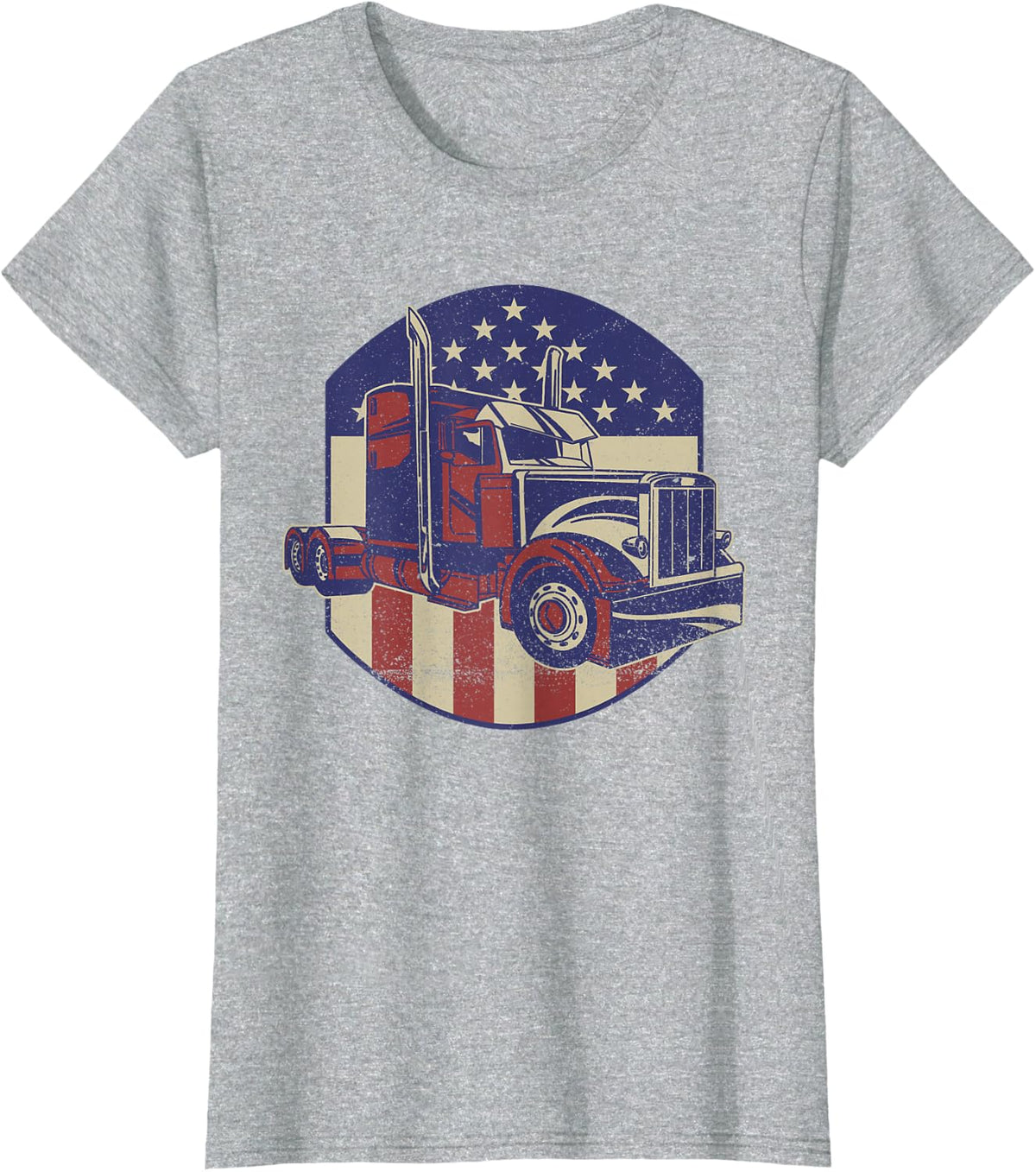 American Truck Driver US Trucker Semi Truck T-Shirt - Heather Grey