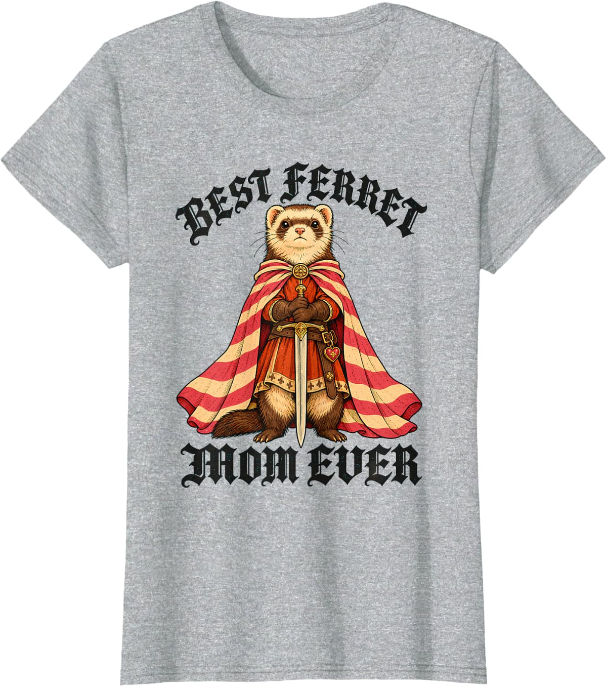 Best Ferret Mom Ever Mustelid Parent T-Shirt - Heather Grey