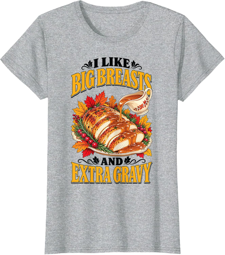 Thanksgiving Adult Humor Turkey Innuendo Inappropriate Gag T-Shirt - Heather Grey