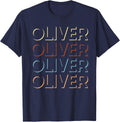 Oliver First Name Tshirt My Personalized Tee Named T-Shirt - Navy Blue