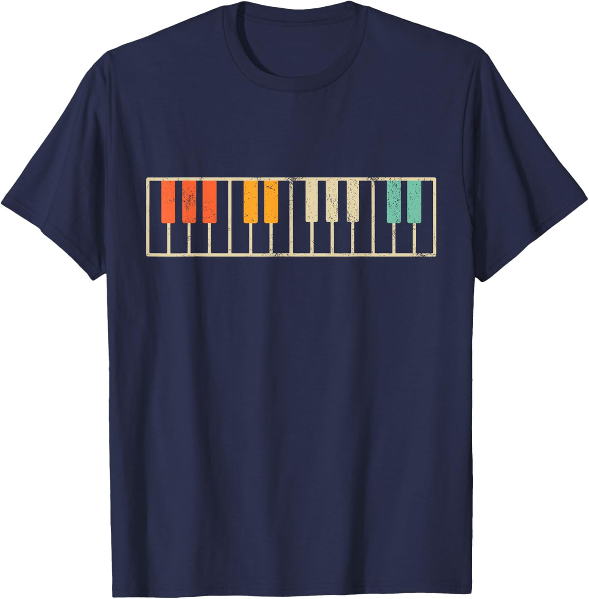 Piano Musical Instrument Retro T-Shirt - Navy Blue