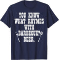 What Rhymes With Barbecue Funny Bbq Grillin Grilling Dad Men T-Shirt - Navy Blue