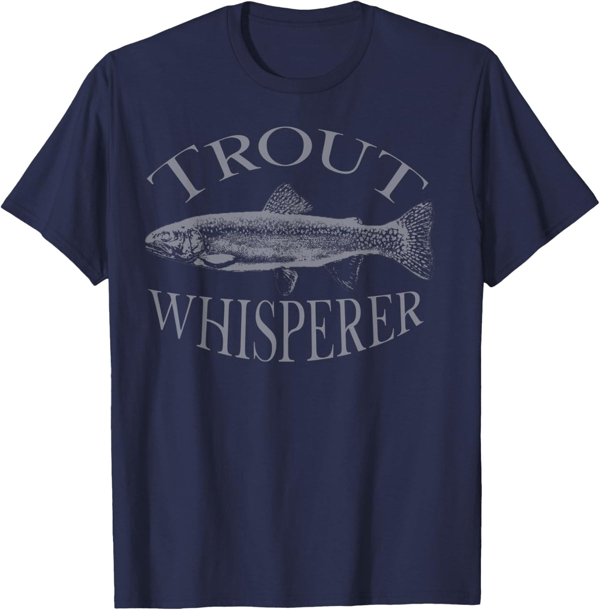 Rainbow Trout Fish Illustration Fly Fishing Angler Gear T-Shirt - Navy Blue