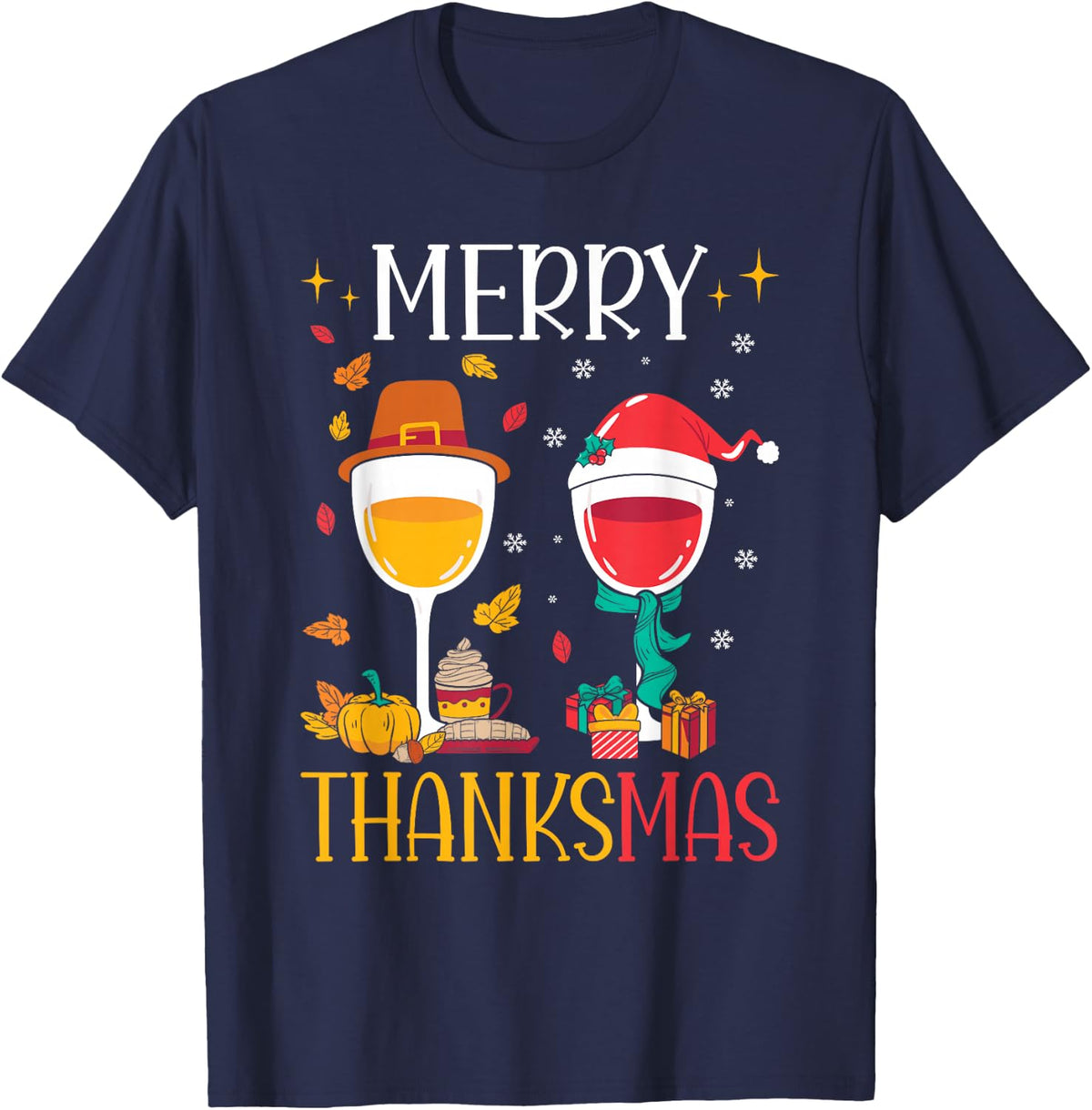 Funny Wine T-Shirt - Navy Blue