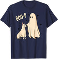 Boo P Ghost Boop Great Dane Cute Halloween Dog Meme T-Shirt - Navy Blue