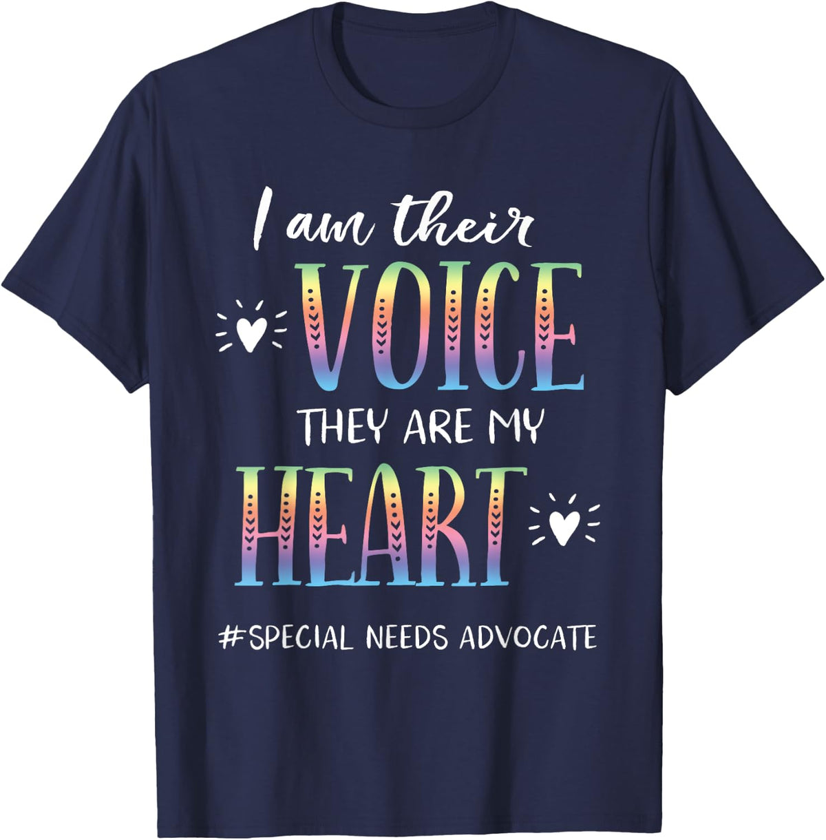 SPED Teacher Special Needs Advocate Gift I Am Their Voice T-Shirt for Men Women - Navy Blue