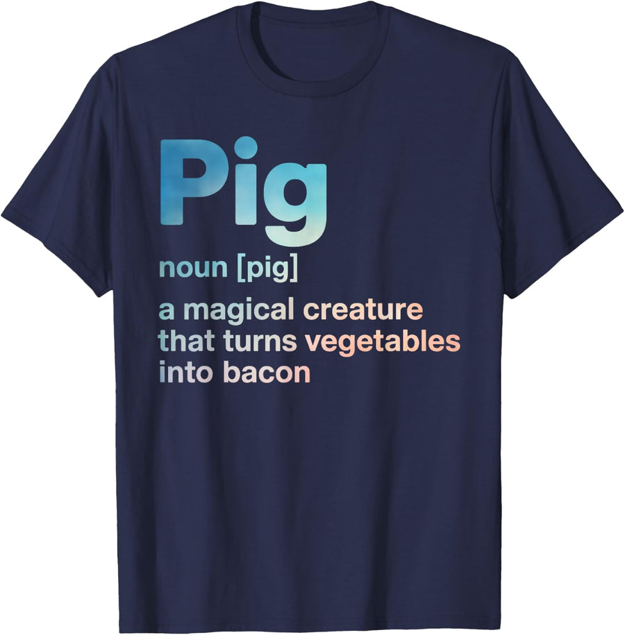 Cute Pig Art for Men Women Kids Piggy Pig Lover Pig Farmer T-Shirt - Navy Blue