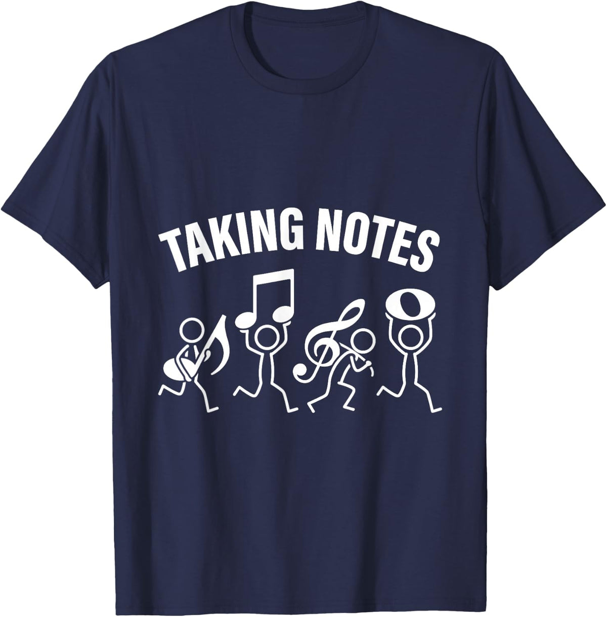 Taking Notes Music Teacher Funny Musician Men Women T-Shirt - Navy Blue