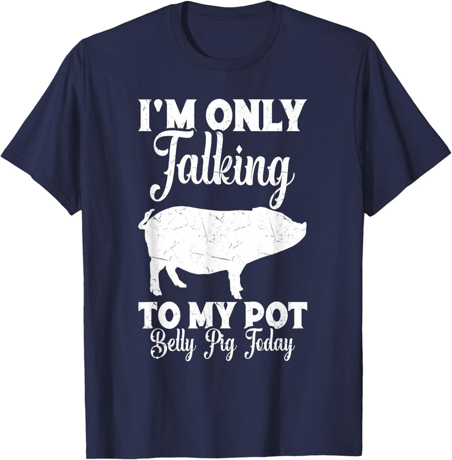 Pot Belly Pig Lover Supplies Harness Toys Pot Belly Pig Mom T-Shirt - Navy Blue