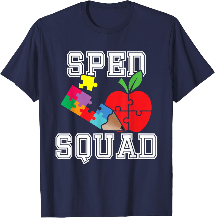 SPED Squad Special Education Teacher Gift SPED Squad T-Shirt - Navy Blue