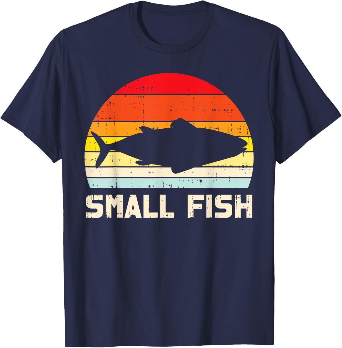 Small Fish Retro Bass Fishing Shirt Boys Kids Fishing Tees Family Matching T Shirts Son Gift - Navy Blue