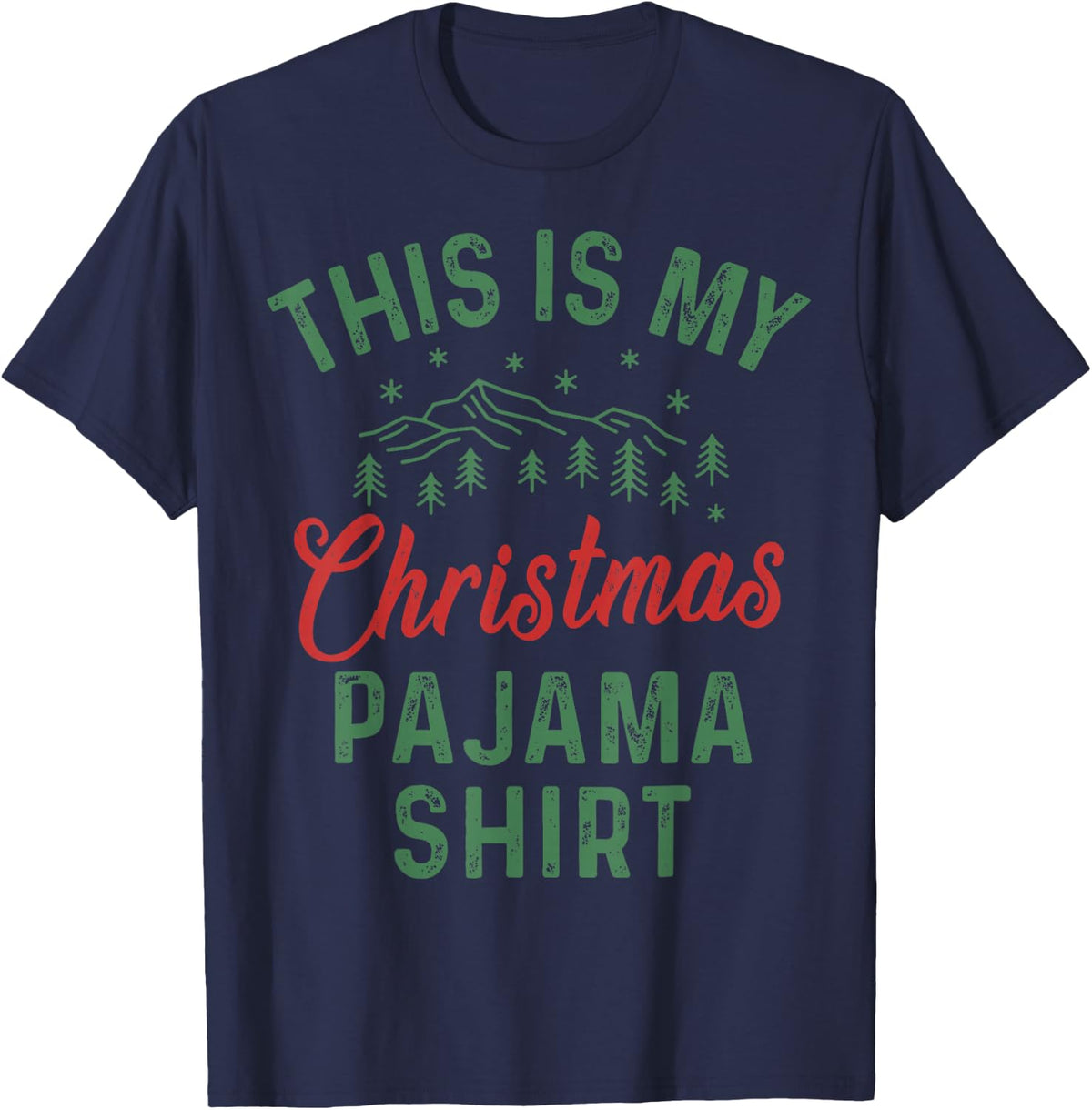 This Is My Christmas Pajama Shirt Funny Men Women PJ Xmas T-Shirt - Navy Blue