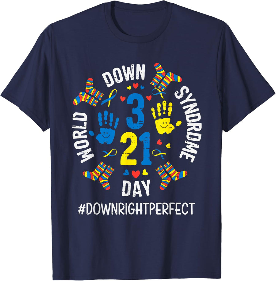 World Down Syndrome Day 321 Awareness Tees T Shirts Trisomy 21 Support For Men Women Kids - Navy Blue