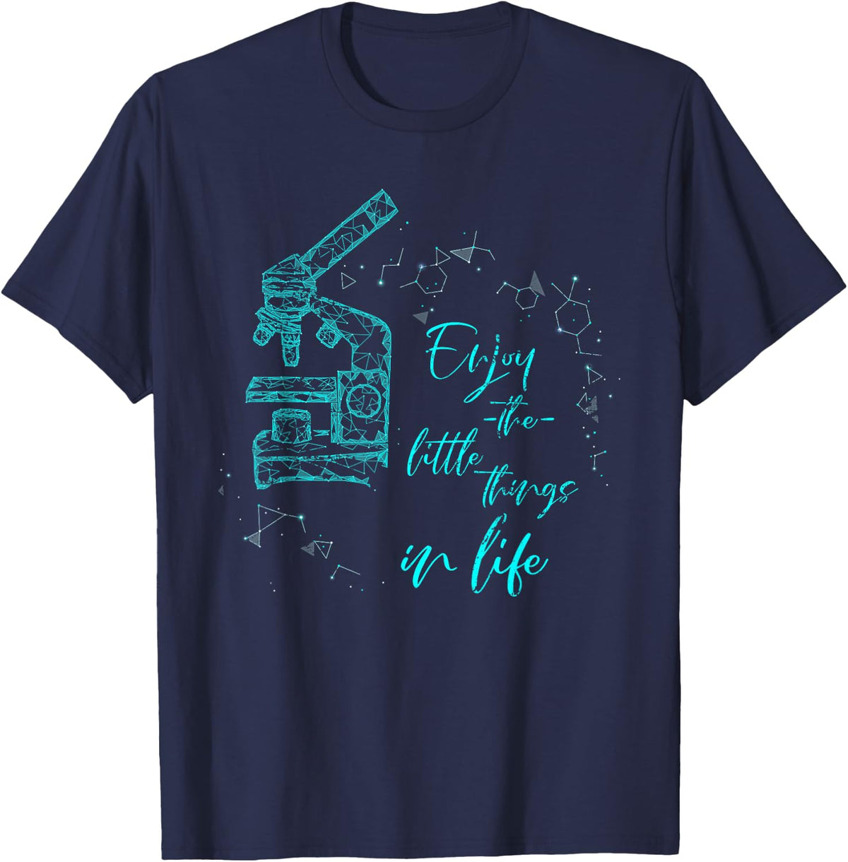 Biology Laboratory Microscope Biologist Gift Biology T-Shirt - Navy Blue
