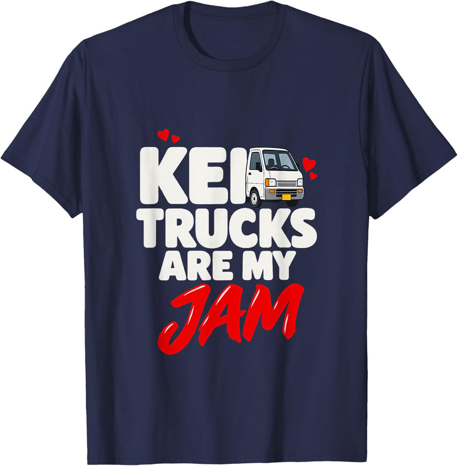 Kei Trucks are My Jam Kei Truck Driver Mini Truck Kei Car T-Shirt - Navy Blue