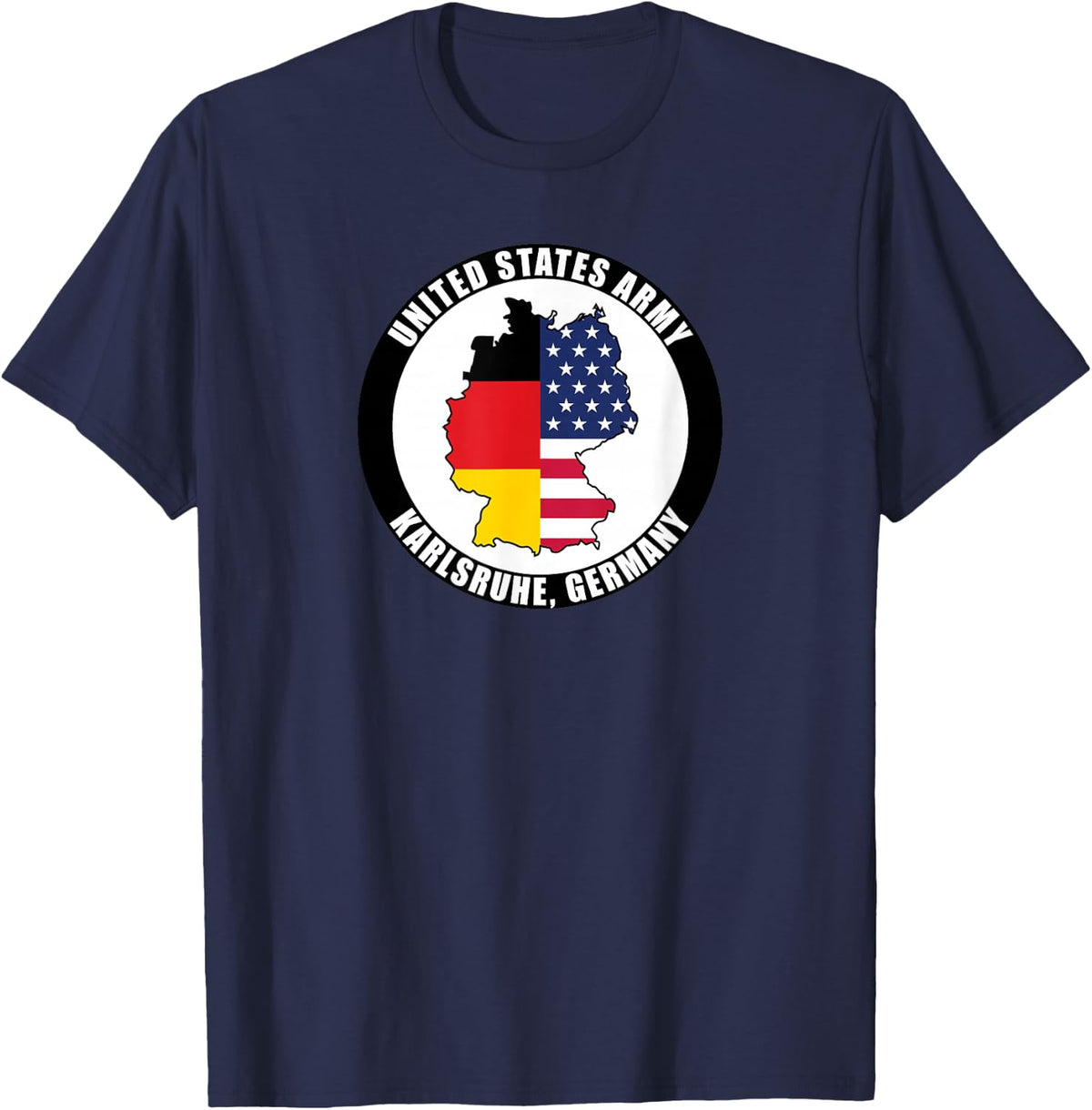 Karlsruhe Germany United States Army Military Veteran Gift T-Shirt - Navy Blue