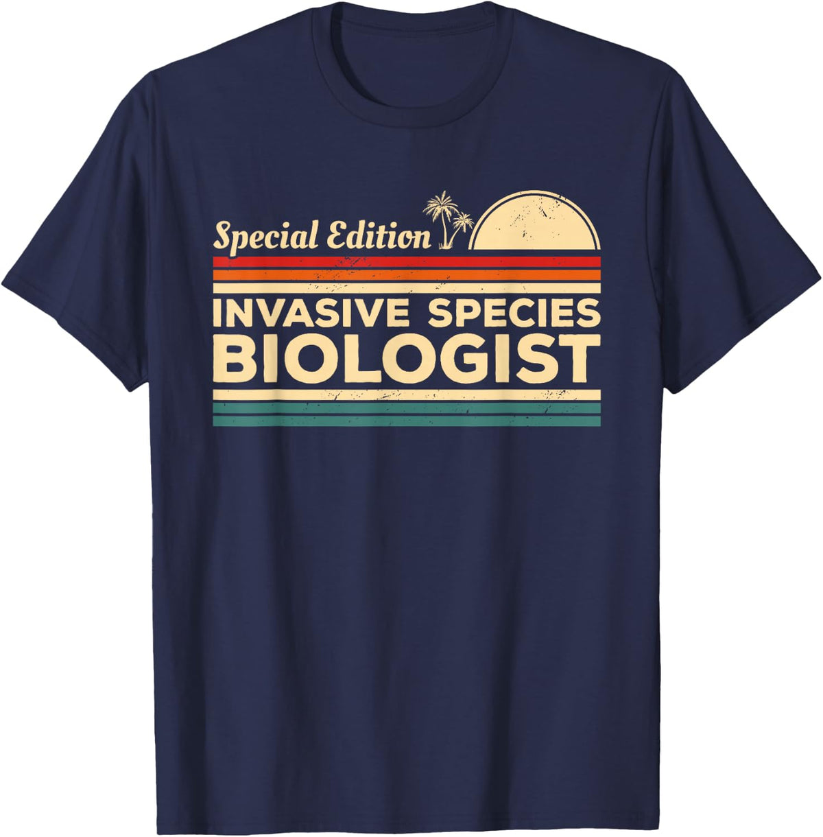 Vintage Special Edition Invasive Species Biologist Biology T-Shirt - Navy Blue