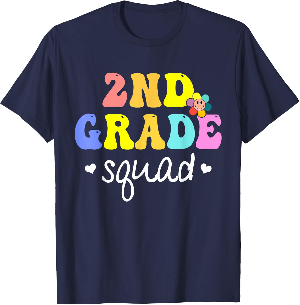2nd Grade Squad Second Teacher Student Team Back to School T-Shirt - Navy Blue