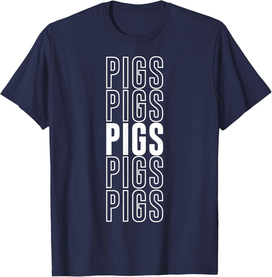 Pigs T-Shirt - Navy Blue