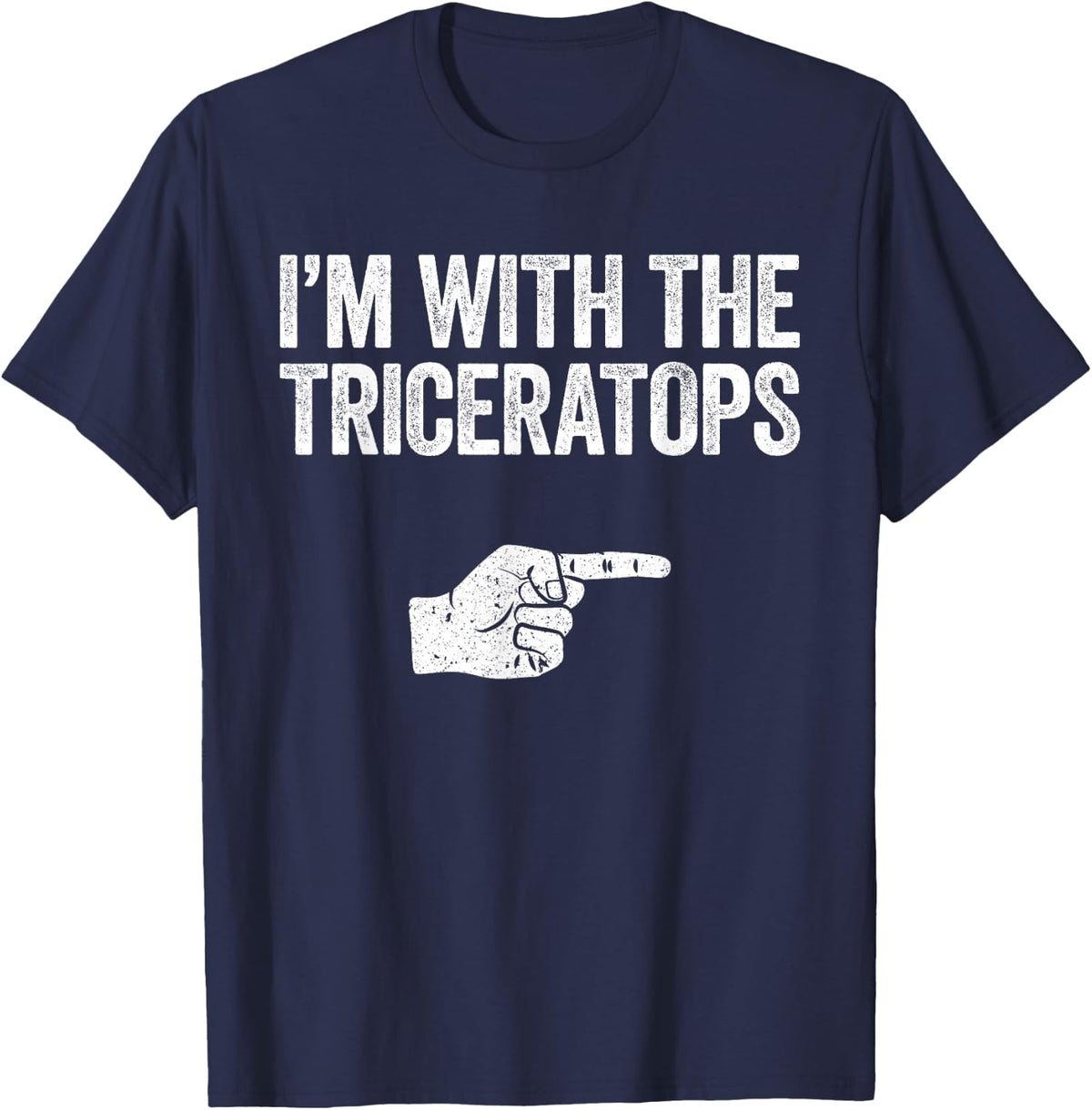 I'm With The Triceratops Shirt Matching Triceratops Costume T-Shirt - Navy Blue