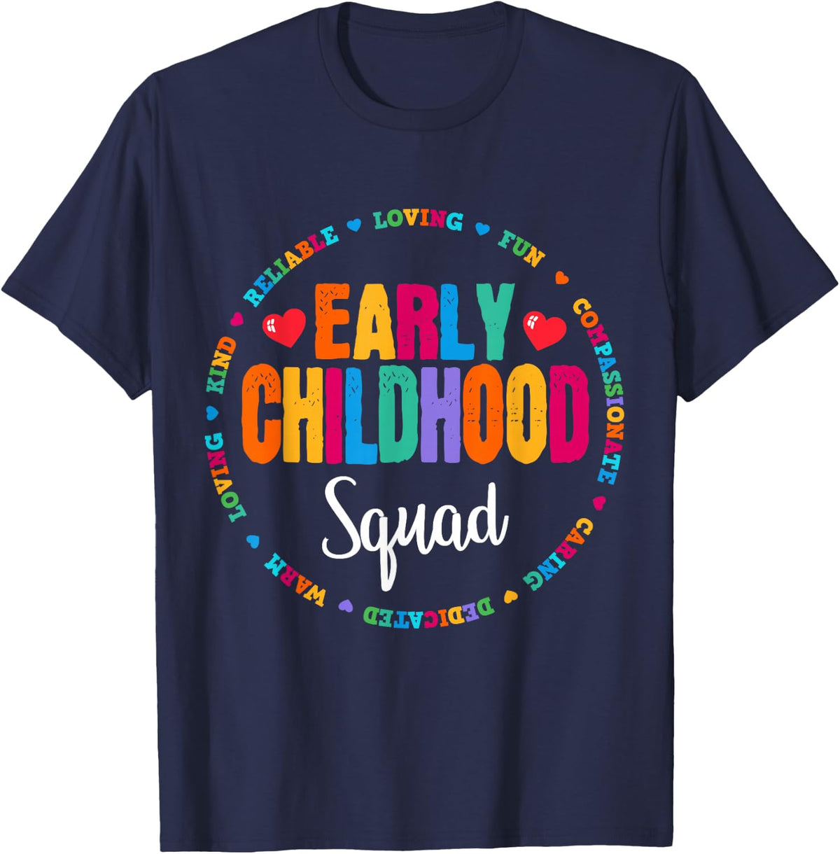 Early Childhood Educator Team Daycare Provider Teacher Crew T-Shirt - Navy Blue
