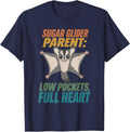 Sugar Glider Parent: Low Pockets, Full Heart T-Shirt - Navy Blue