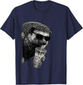 Funny Hedgehog Peeking Drinking Iced Coffee Humor T-Shirt - Navy Blue
