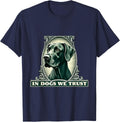 In Great Dane We Trust Funny Vintage Great Dane Dog T-Shirt - Navy Blue