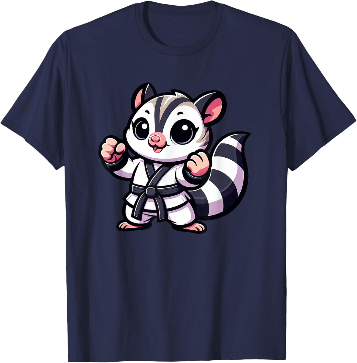 Sugar Glider Karate Pet Funny Martial Art T-Shirt - Navy Blue