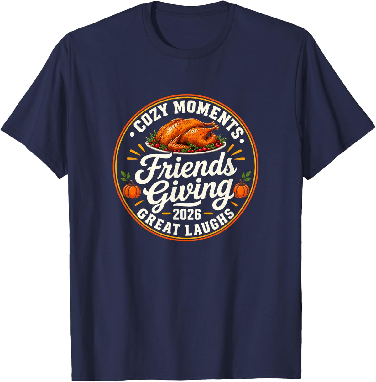 Diner Friends Matching 2026 & Turkey Dinner. Thanksgiving T-Shirt - Navy Blue