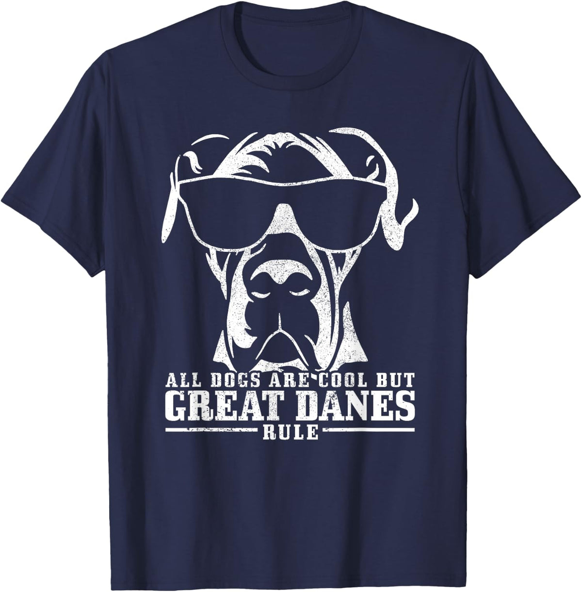 Great Dane Danish Great Dane Saying Funny Dog T-Shirt - Navy Blue