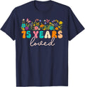 75 Years Loved Men Women 75 Years Old Groovy 75th Birthday T-Shirt - Navy Blue