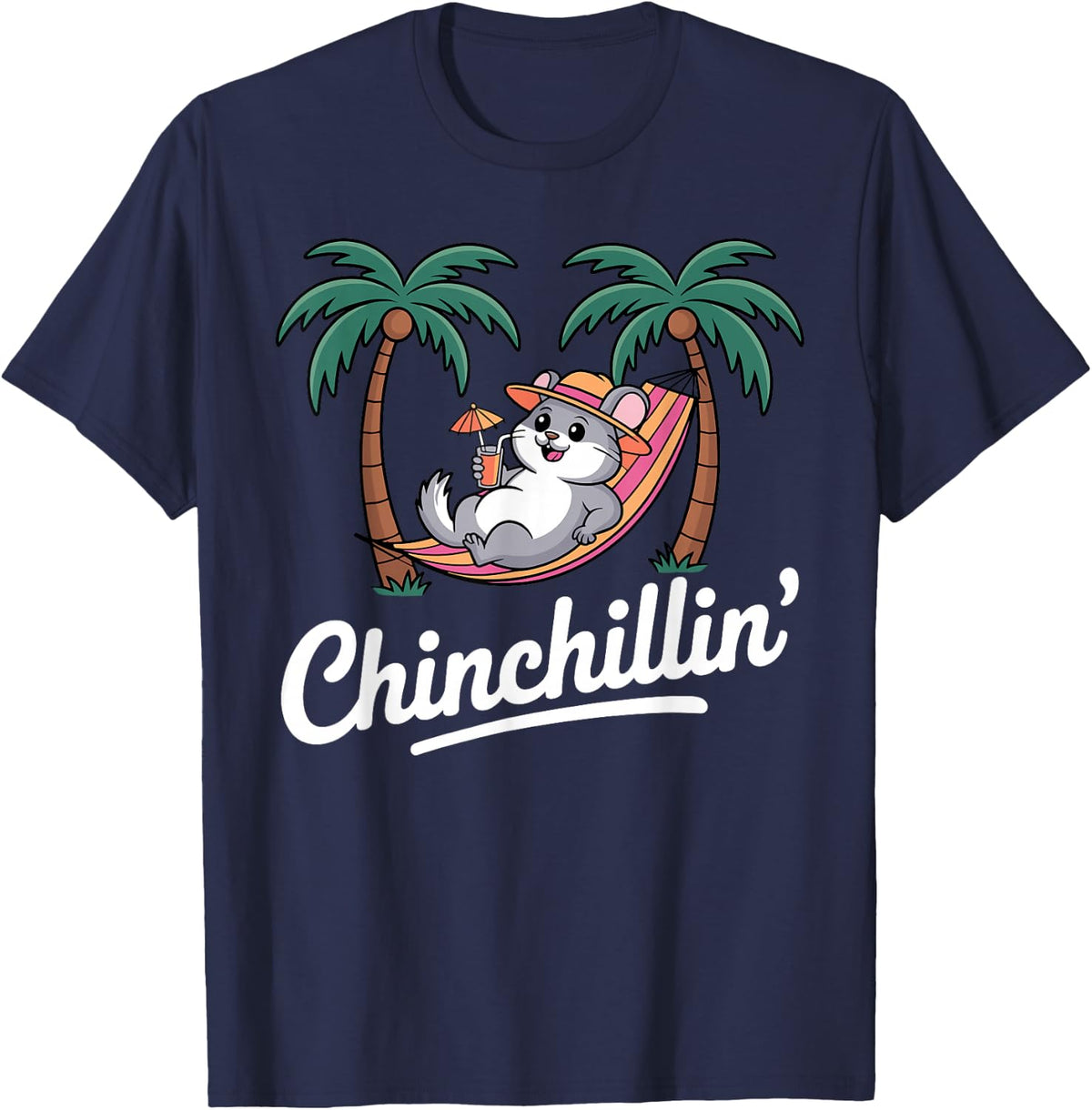 Funny Chinchilla Art for Men Women Kids Chinchilla Lover T-Shirt - Navy Blue