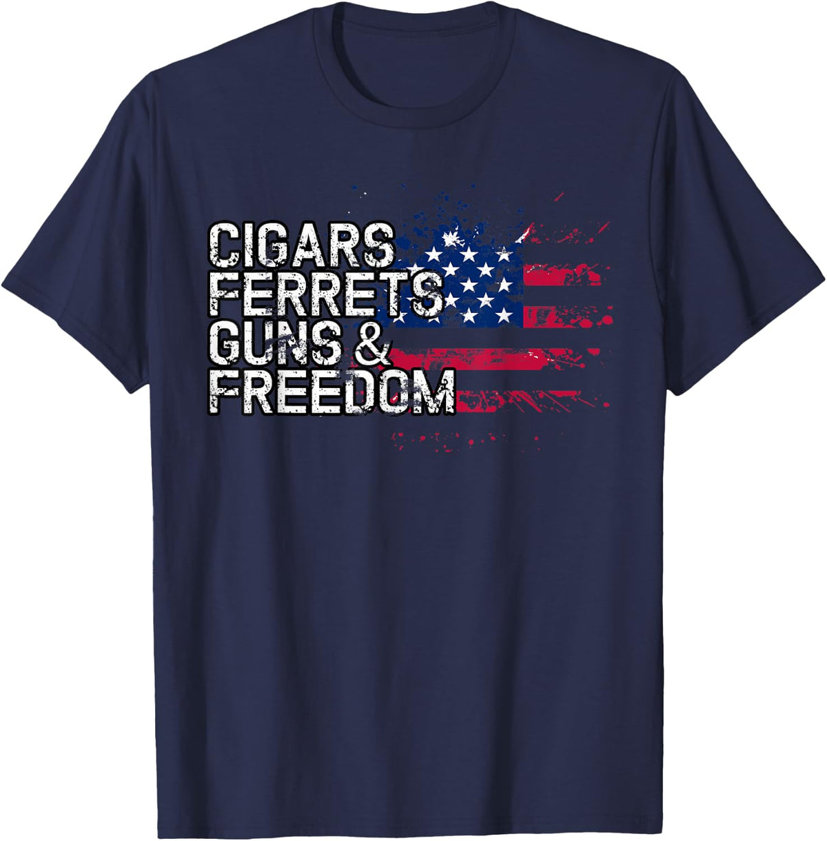 Cigars FERRETS Guns & Freedom T-Shirt FERRET T-Shirt - Navy Blue