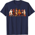 Funny Chicken Halloween Costumes Ghost Pumpkin Skeleton T-Shirt - Navy Blue